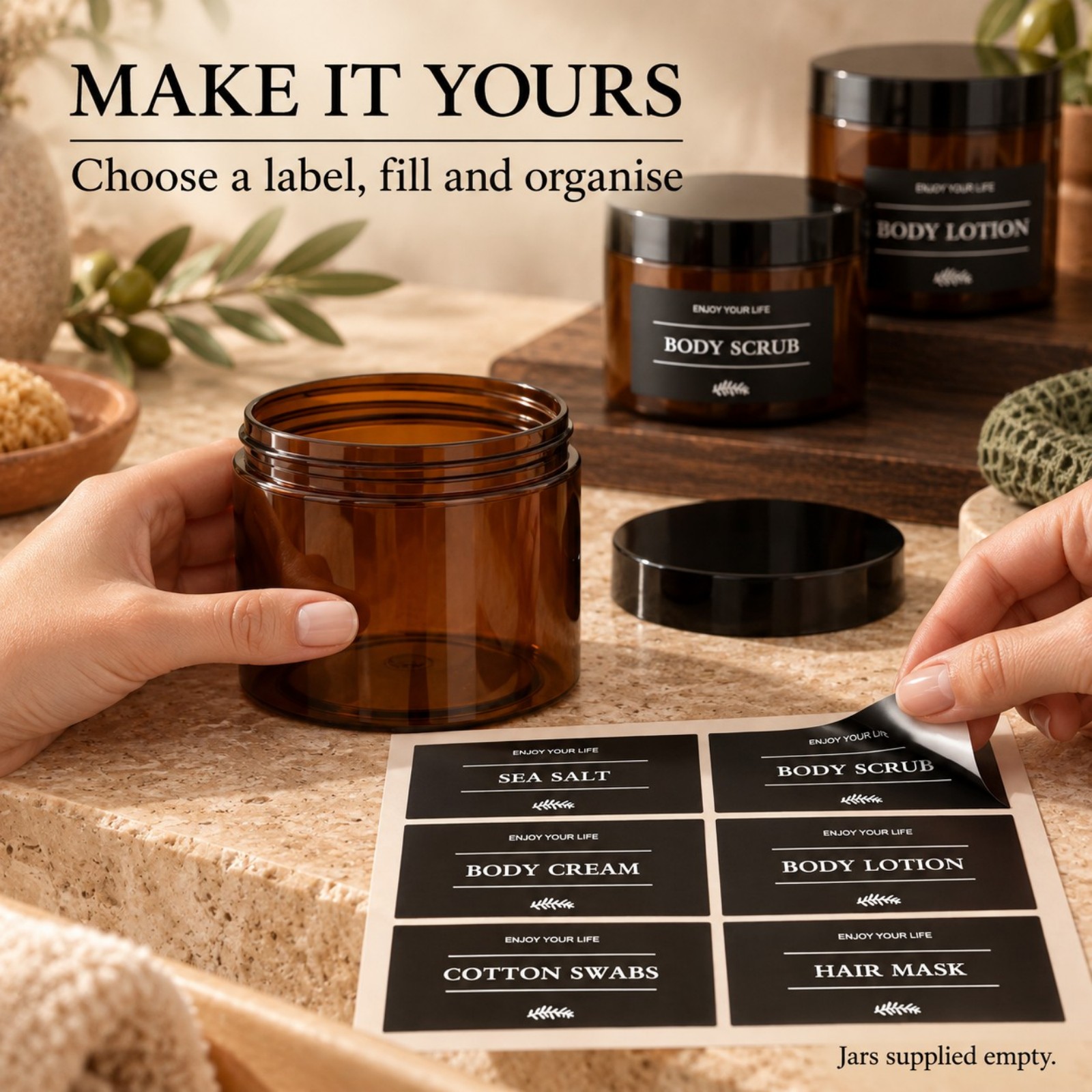 Bathroom Storage Jars with Lab - Bath Salts ulasan dan harga