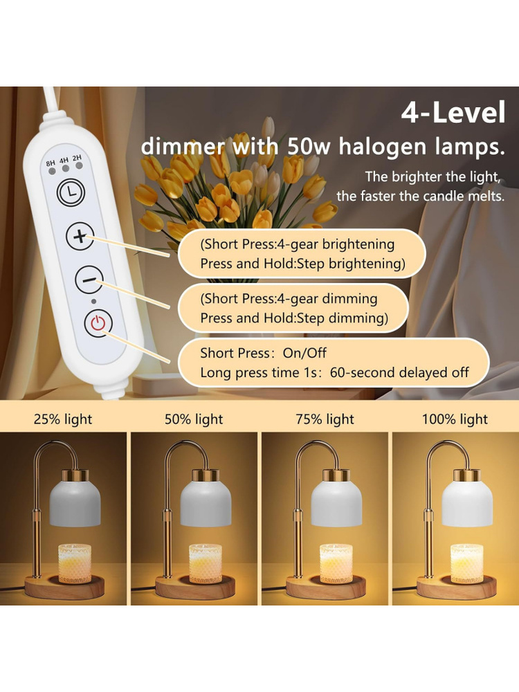 24H Timer Dimmable Candle Wax  - Wax Warmer ulasan dan harga